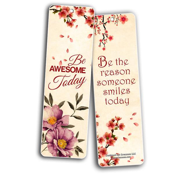 Creanoso Floral Positive Mindset Motivational Bookmarks for Women ÃƒÂ¢Ã¢â€šÂ¬Ã¢â‚¬Å“ Premium Gift Set