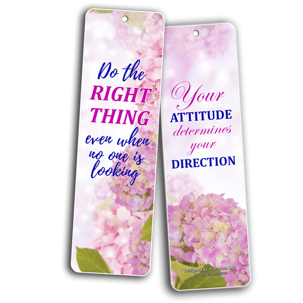 Creanoso Floral Positive Mindset Motivational Bookmarks for Women ÃƒÂ¢Ã¢â€šÂ¬Ã¢â‚¬Å“ Premium Gift Set