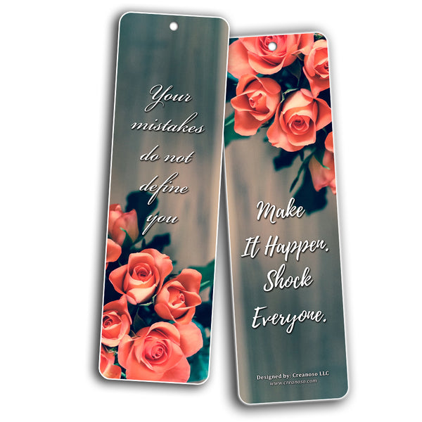 Creanoso Inspirational Floral Positive Wisdom Bookmarks for Women ÃƒÂ¢Ã¢â€šÂ¬Ã¢â‚¬Å“ Motivating Words Gift Set