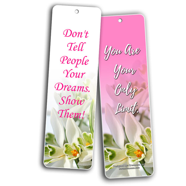 Creanoso Inspirational Floral Positive Wisdom Bookmarks for Women ÃƒÂ¢Ã¢â€šÂ¬Ã¢â‚¬Å“ Motivating Words Gift Set