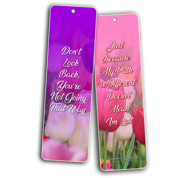 Creanoso Inspirational Floral Positive Wisdom Bookmarks for Women ÃƒÂ¢Ã¢â€šÂ¬Ã¢â‚¬Å“ Motivating Words Gift Set
