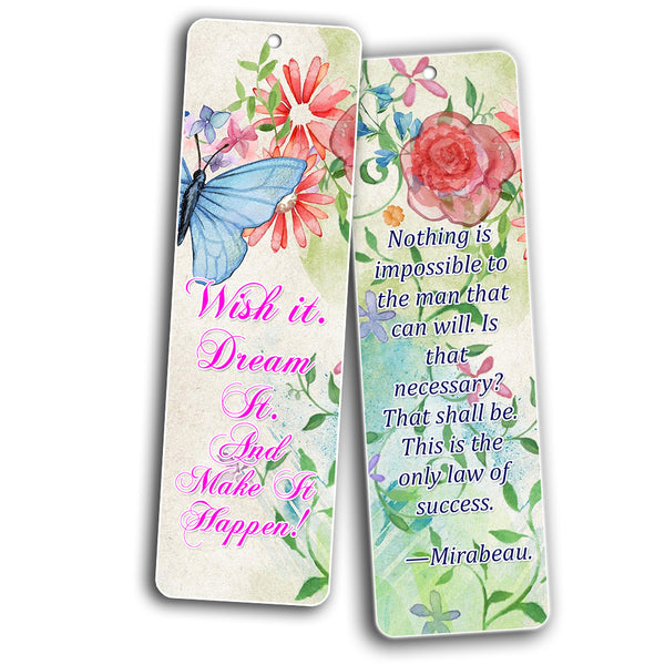 Creanoso Inspirational Floral Positive Wisdom Bookmarks for Women ÃƒÂ¢Ã¢â€šÂ¬Ã¢â‚¬Å“ Motivating Words Gift Set
