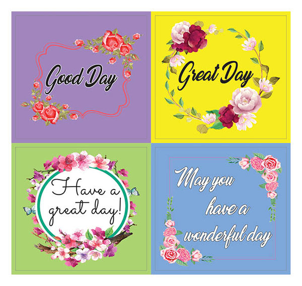 Creanoso Flower Themed Greeting Stickers (10-Sheet) Ã¢â‚¬â€œ Assorted Wall Art Stickers for any Occasions