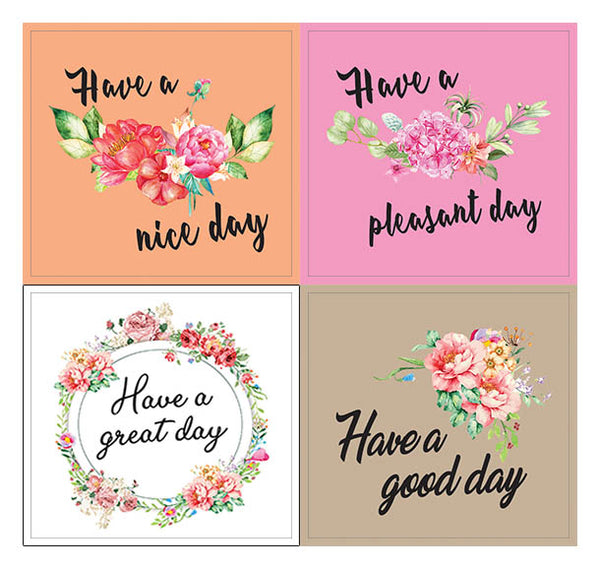 Creanoso Flower Themed Greeting Stickers (10-Sheet) Ã¢â‚¬â€œ Assorted Wall Art Stickers for any Occasions