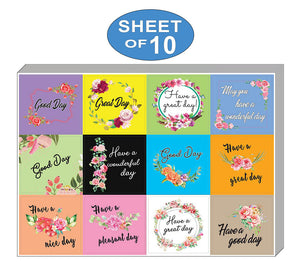 Creanoso Flower Themed Greeting Stickers (10-Sheet) Ã¢â‚¬â€œ Assorted Wall Art Stickers for any Occasions