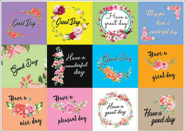 Creanoso Flower Themed Greeting Stickers (10-Sheet) Ã¢â‚¬â€œ Assorted Wall Art Stickers for any Occasions