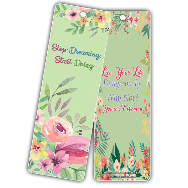 Creanoso Inspiring Inspirational Positive Quotes Bookmarks (30-Pack) ÃƒÆ’Ã‚Â¢ÃƒÂ¢Ã¢â‚¬Å¡Ã‚Â¬ÃƒÂ¢Ã¢â€šÂ¬Ã…â€œ Flower Themed Set