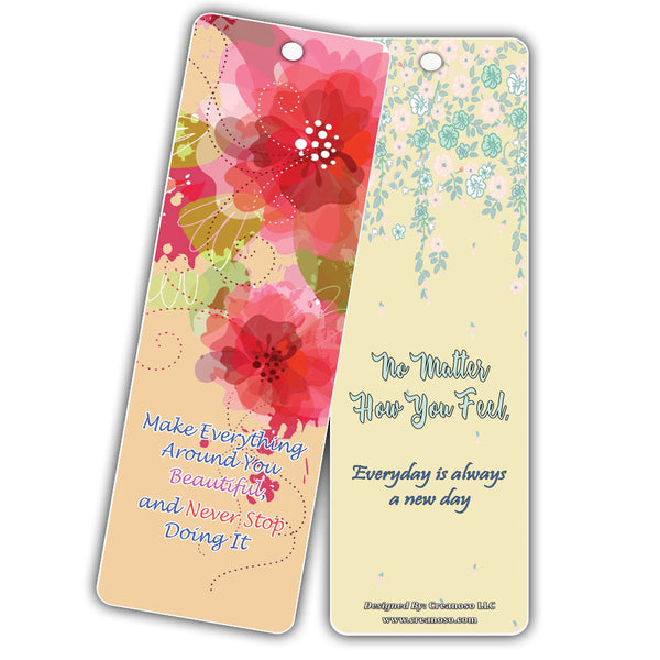 Creanoso Inspirational Sayings Quotes Bookmarks (60-Pack) ÃƒÆ’Ã‚Â¢ÃƒÂ¢Ã¢â‚¬Å¡Ã‚Â¬ÃƒÂ¢Ã¢â€šÂ¬Ã…â€œ Flower Themed Bookmarker Cards