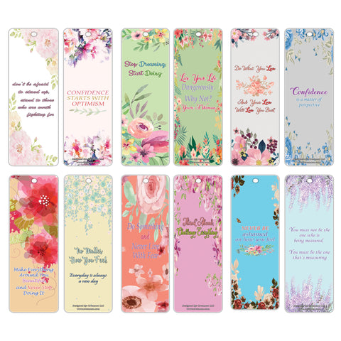 Creanoso Flower Theme Inspirational Quotes Bookmarks (12-Pack) ÃƒÆ’Ã‚Â¢ÃƒÂ¢Ã¢â‚¬Å¡Ã‚Â¬ÃƒÂ¢Ã¢â€šÂ¬Ã…â€œ Stocking Stuffer Gifts for Women