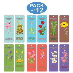 Creanoso Flowers Fun Facts Bookmarks (12-Pack) ÃƒÆ’Ã‚Â¢ÃƒÂ¢Ã¢â‚¬Å¡Ã‚Â¬ÃƒÂ¢Ã¢â€šÂ¬Ã…â€œ Assorted Collection Pack for Boys, Girls, Teens