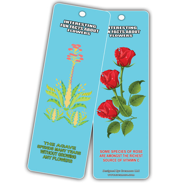 Creanoso Interesting Fun Facts About Flowers Bookmarks (60-Pack) - Great Rewards Incentive Gifts