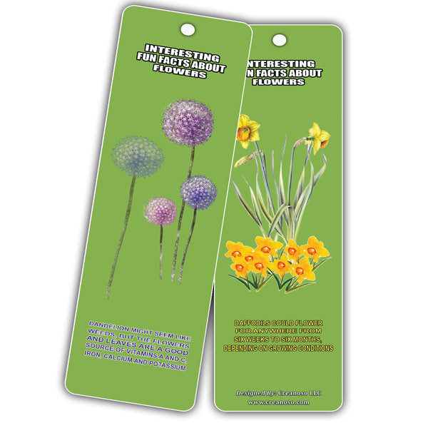 Creanoso Flowers Fun Facts Bookmarks (12-Pack) ÃƒÆ’Ã‚Â¢ÃƒÂ¢Ã¢â‚¬Å¡Ã‚Â¬ÃƒÂ¢Ã¢â€šÂ¬Ã…â€œ Assorted Collection Pack for Boys, Girls, Teens