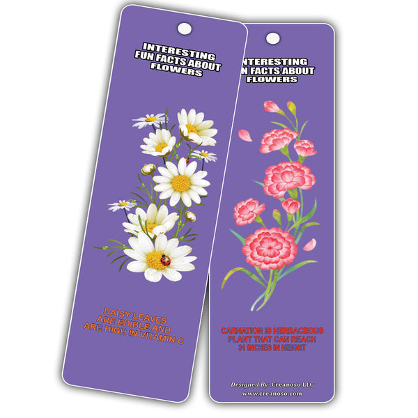 Creanoso Flowers Fun Facts Bookmarks (12-Pack) ÃƒÆ’Ã‚Â¢ÃƒÂ¢Ã¢â‚¬Å¡Ã‚Â¬ÃƒÂ¢Ã¢â€šÂ¬Ã…â€œ Assorted Collection Pack for Boys, Girls, Teens