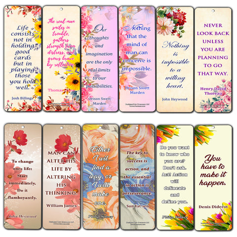 Creanoso Floral Motivational Quotes Bookmarks for Women ÃƒÂ¢Ã¢â€šÂ¬Ã¢â‚¬Å“ Inspiring Word Sayings Quotes