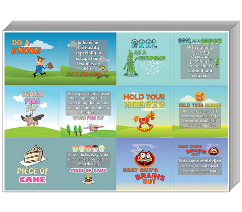 Creanoso Funny Idioms Stickers for Kids Ã¢â‚¬â€œ Funny Idiomatic Expressions Sticker Set