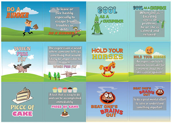 Creanoso Funny Idioms Stickers for Kids Ã¢â‚¬â€œ Funny Idiomatic Expressions Sticker Set