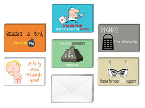 Creanoso Funny Thank You Cards Ã¢â‚¬â€œ Six Assorted Card Designs Bulk Pack Set - Token Gifts Ideas