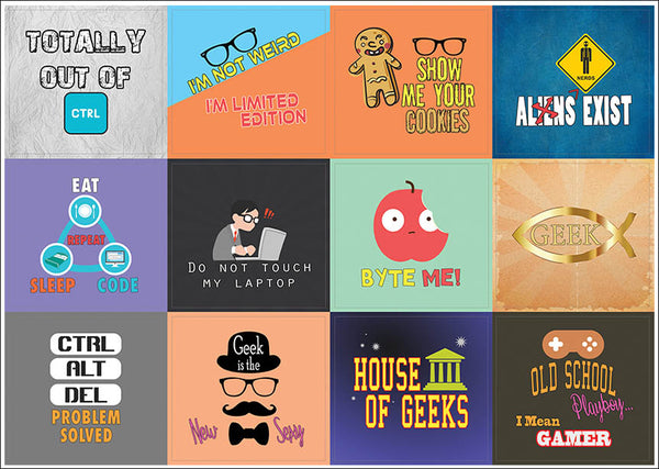 Creanoso Cool and Geeky Sayings Stickers (20-Sheet) Ã¢â‚¬â€œ Awesome Geeky Sticker Premium Gift Set Ã¢â‚¬â€œ Stocking Stuffers for Computer Nerds, Geeks Ã¢â‚¬â€œ Techie Gifts for Men & Women