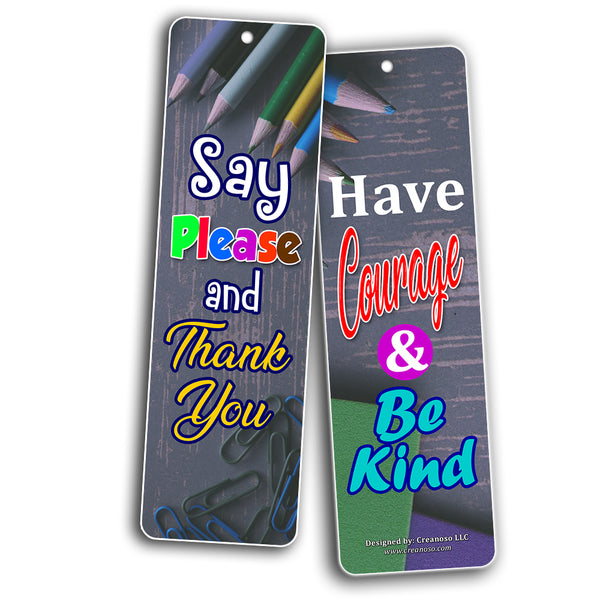 Creanoso Good Character Bookmarks (12-Pack) + Stickers (12-Pieces) Bundle Pack ÃƒÂ¢Ã¢â€šÂ¬Ã¢â‚¬Å“ Premium Gift Set