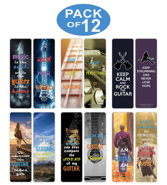 Creanoso Guitar Inspiring Quotes Bookmarks ÃƒÂ¢Ã¢â€šÂ¬Ã¢â‚¬Å“ Premium Gift Set ÃƒÂ¢Ã¢â€šÂ¬Ã¢â‚¬Å“ Inspirational Quotes for Musicians