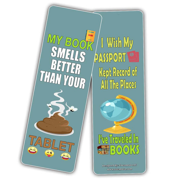 Creanoso Silly Hilarious Literary Bookmarks (60-Pack) ÃƒÆ’Ã‚Â¢ÃƒÂ¢Ã¢â‚¬Å¡Ã‚Â¬ÃƒÂ¢Ã¢â€šÂ¬Ã…â€œ Insanely Funny and Inspiring Bookmarker Cards - Excellent School Teacher Classroom Rewards for Young Readers - Incentive Gifts for Bibliophiles