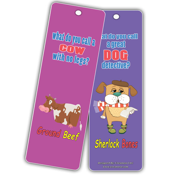 Creanoso Bookmarks Cards for Kids (30-Pack) - Hilariously Silly and Funny Jokes Series 2 - Excellent Party Favors Teacher Classroom Reading Rewards and Incentive Gifts for Young Readers