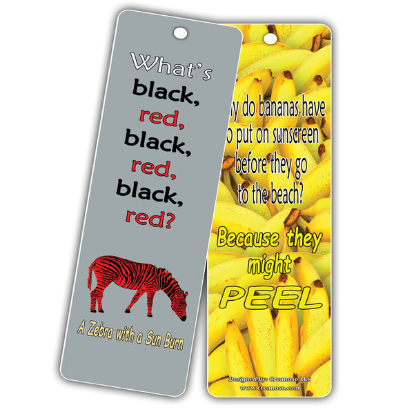 Creanoso Funny Jokes Kids Bookmarks Bulk Set Series 1 - Literary Gifts Party Favors Reading Rewards