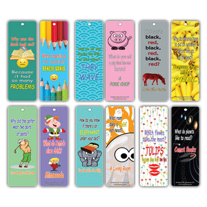 Creanoso Funny Jokes Kids Bookmarks Bulk Set Series 1 - Literary Gifts Party Favors Reading Rewards