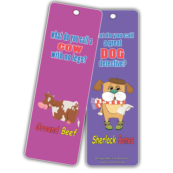 Creanoso Animal Silly Jokes Kids Bookmarks Set Series 2 - Excellent Party Favors