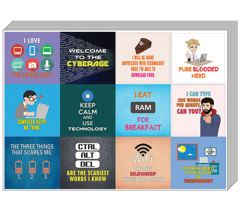 Creanoso I Love Technology Quote Stickers Ã¢â‚¬â€œ Awesome Techie Gifts for Men & Women