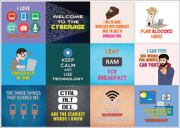 Creanoso I Love Technology Quote Stickers Ã¢â‚¬â€œ Awesome Techie Gifts for Men & Women