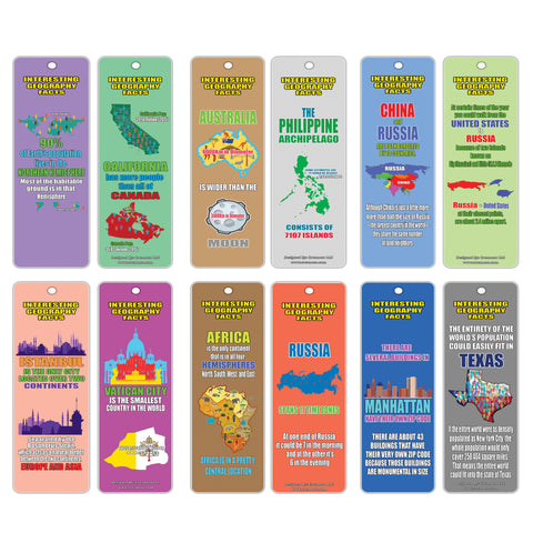 Creanoso Earth and Geographical Facts Bookmarks ÃƒÂ¢Ã¢â€šÂ¬Ã¢â‚¬Å“ Earth Land Wonders Essential Learning Collection