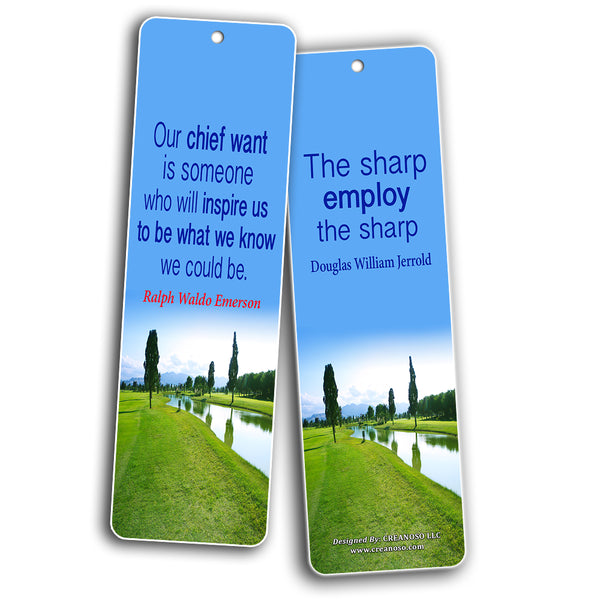 Creanoso Leadership Quotes Bookmarks Cards (30-Pack) - Stocking Stuffers Premium Quality Gift Ideas for Children, Teens, Adults - Corporate Giveaways & Party Favors