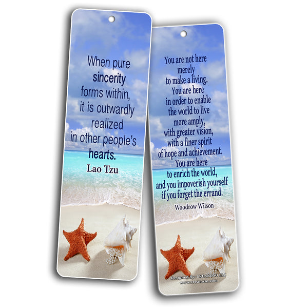 Creanoso Leadership Quotes Bookmarks Cards (30-Pack) - Stocking Stuffers Premium Quality Gift Ideas for Children, Teens, Adults - Corporate Giveaways & Party Favors
