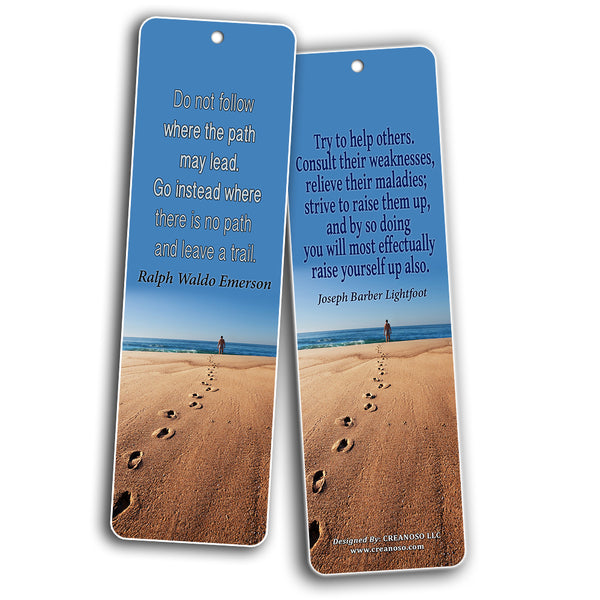 Creanoso Leadership Quotes Bookmarks Cards (30-Pack) - Stocking Stuffers Premium Quality Gift Ideas for Children, Teens, Adults - Corporate Giveaways & Party Favors