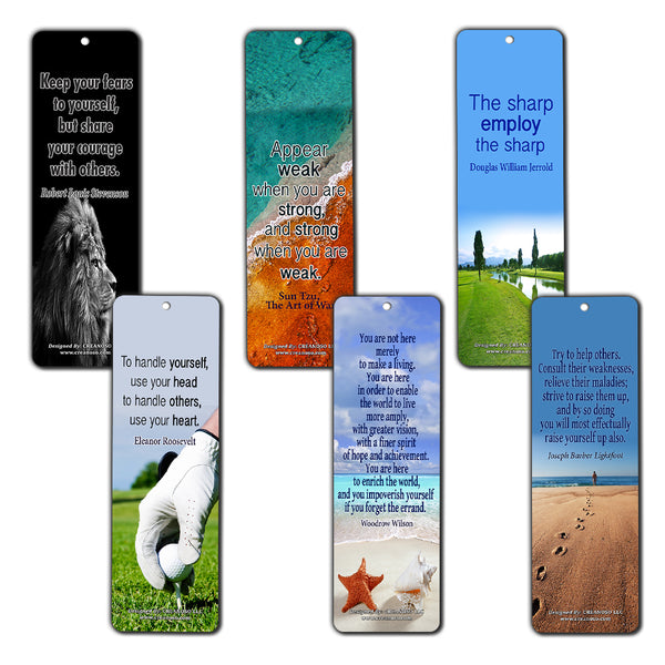 Leadership Quotes Bookmarks Cards - Inspirational Quotes - Gifts for Men Women Adults Teens Leader Entrepreneur Businessman
