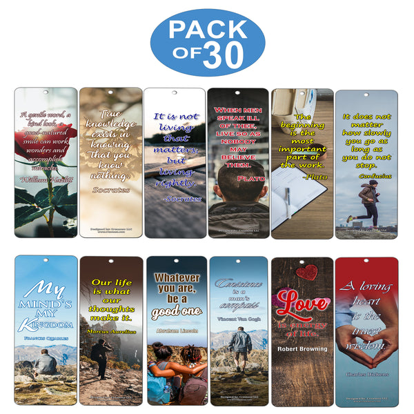 Creanoso Life Inspirational Quotes Sayings Bookmarks - Premium Gift Set - Awesome Bookmarkers