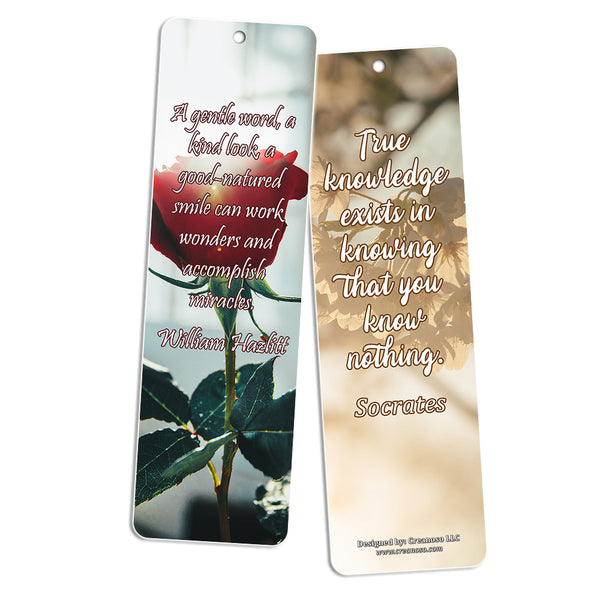 Creanoso Life Inspirational Quotes Sayings Bookmarks - Premium Gift Set - Awesome Bookmarkers