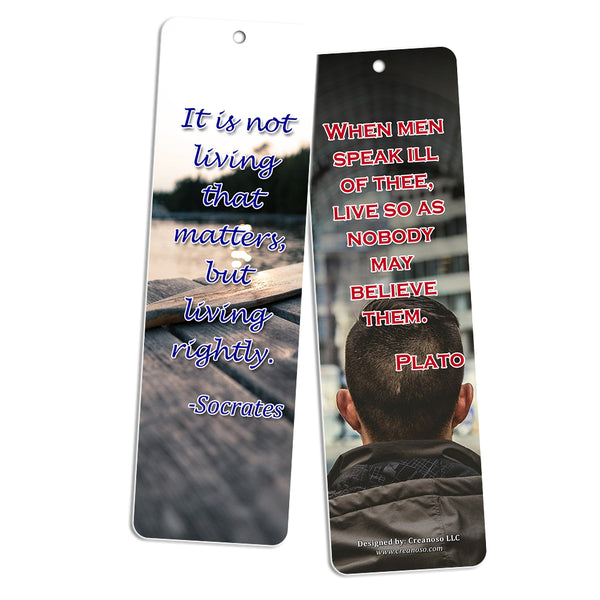 Creanoso Life Inspirational Quotes Sayings Bookmarks - Premium Gift Set - Awesome Bookmarkers