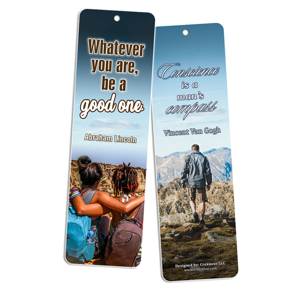 Creanoso Life Inspirational Quotes Sayings Bookmarks - Premium Gift Set - Awesome Bookmarkers