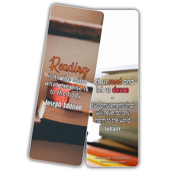 Creanoso Inspiring Literary Quotations Bookmarks - Stocking Stuffers Gift for Men, Women