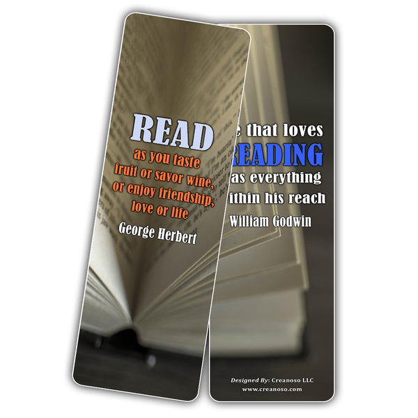 Creanoso Inspiring Literary Quotations Bookmarks - Stocking Stuffers Gift for Men, Women