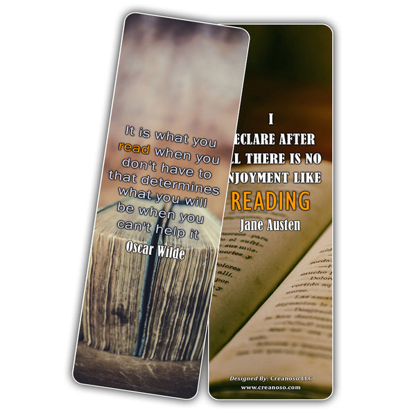 Creanoso Inspiring Literary Quotations Bookmarks - Stocking Stuffers Gift for Men, Women