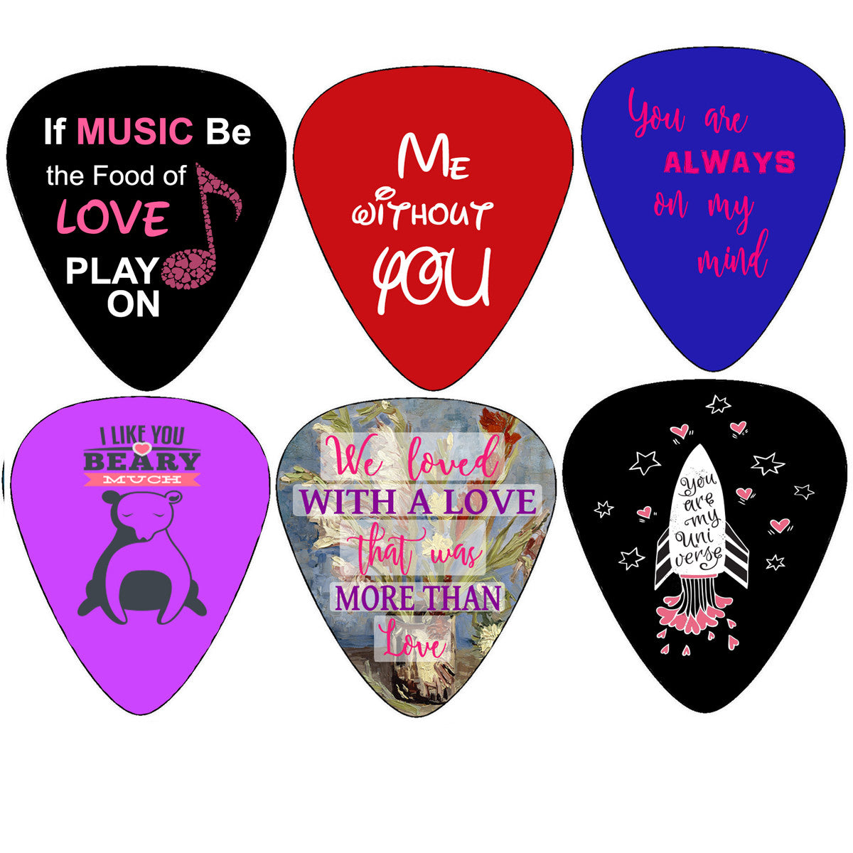 Creanoso Loving You Guitar Picks (12-Pack) - Unique Cool Romantic Gifts