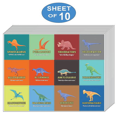 Creanoso Dinosaurs Stickers for Kids (10 Sheets) - Classroom Reading Rewards and Incentive Gifts