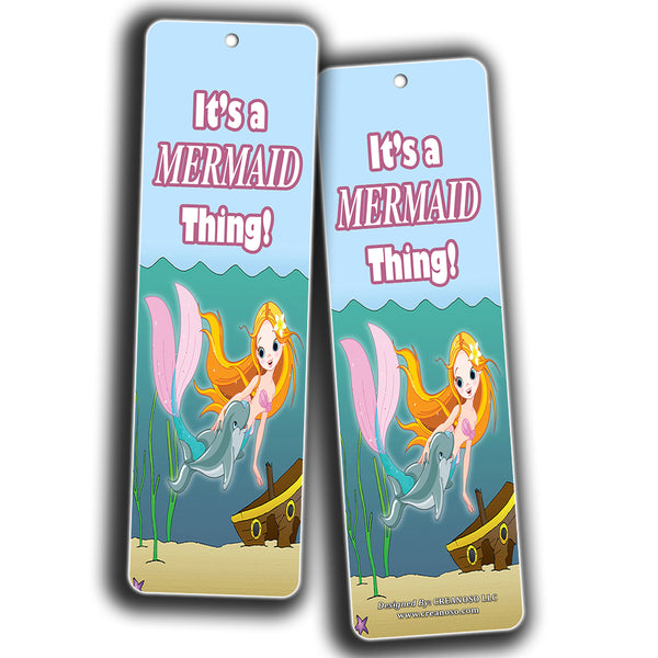 Mermaid Bookmarks Cards for Kids Girls (60-Pack) - Party Favors Supplies - Girly Little Girls Young Readers Literary Gifts for Books Reading - Christmas Stocking Stuffers