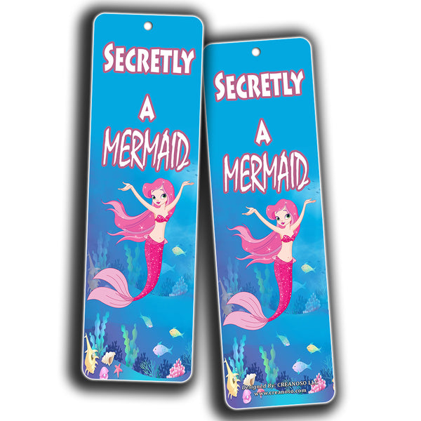 Mermaid Bookmarks Cards for Kids Girls (60-Pack) - Party Favors Supplies - Girly Little Girls Young Readers Literary Gifts for Books Reading - Christmas Stocking Stuffers