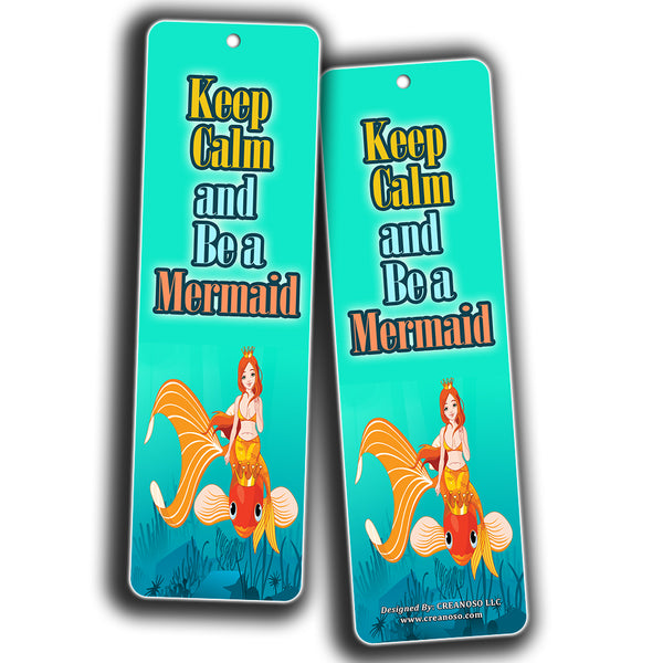 Mermaid Bookmarks Cards for Kids Girls (60-Pack) - Party Favors Supplies - Girly Little Girls Young Readers Literary Gifts for Books Reading - Christmas Stocking Stuffers