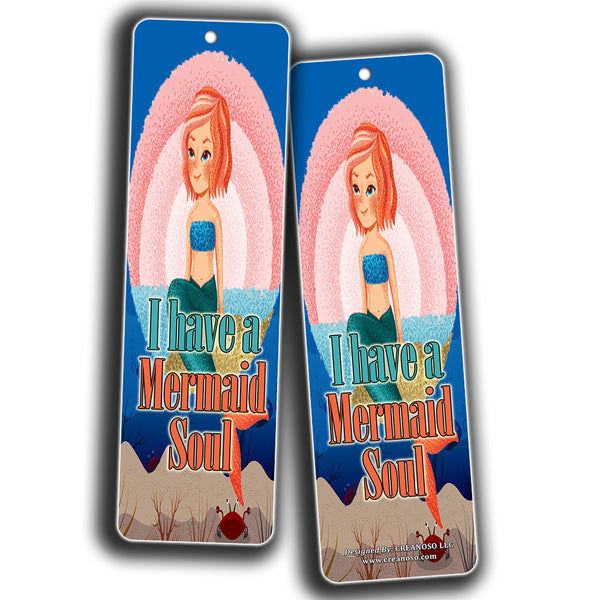 Mermaid Bookmarks Cards for Kids Girls (60-Pack) - Party Favors Supplies - Girly Little Girls Young Readers Literary Gifts for Books Reading - Christmas Stocking Stuffers