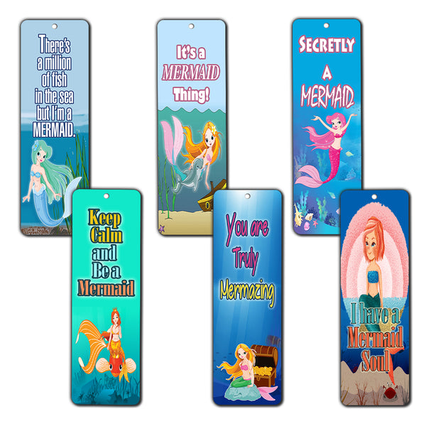 Mermaid Bookmarks Cards for Kids Girls (60-Pack) - Party Favors Supplies - Girly Little Girls Young Readers Literary Gifts for Books Reading - Christmas Stocking Stuffers